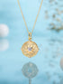 Rubans 925 Silver Circular Dazling Zirconia Pendant Necklace.- Gold Plated Chain & Necklaces