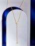 Rubans 925 Silver Dangling Circle Minimal Y-Necklace - Gold Plated Chain & Necklaces
