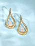 Rubans 925 Silver Flame Of Hope Zirconia Drop Earrings.- Gold Plated Earrings