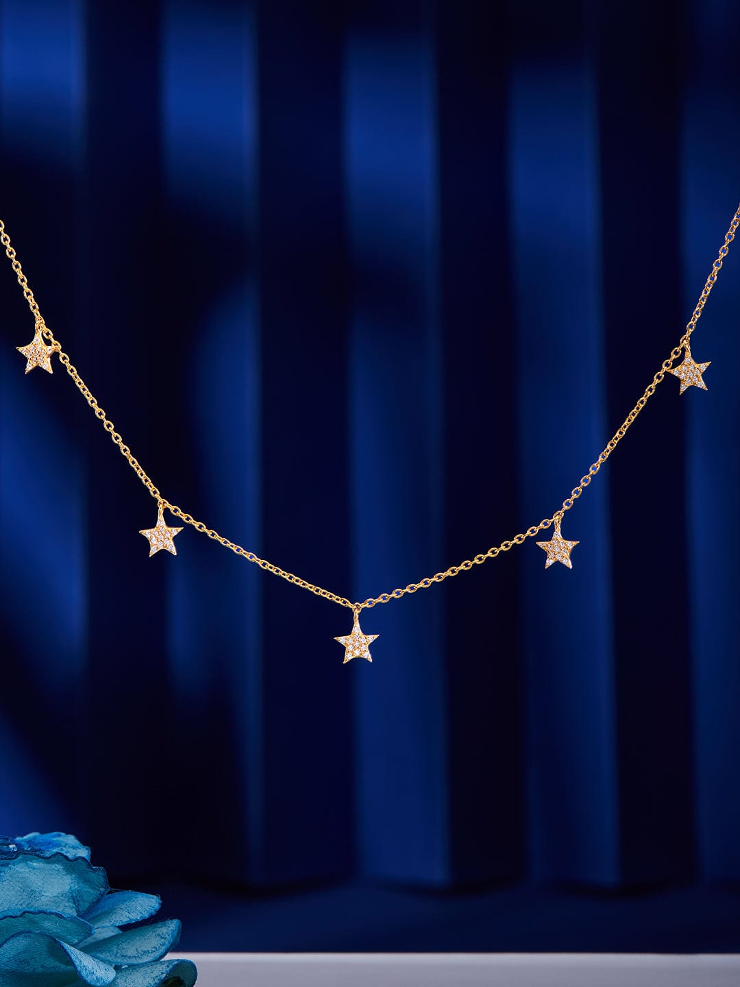 Rubans 925 Silver Shine As A Star Chain Style Necklace.- Gold Plated Chain &amp; Necklaces