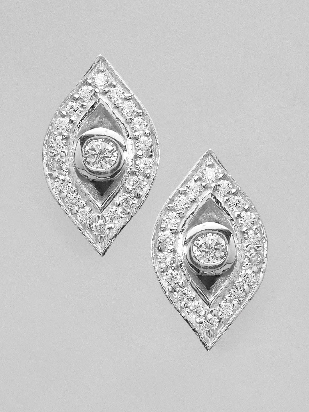Rubans 925 Silver The Elegant Silver Leaf Stud Earrings. Earrings