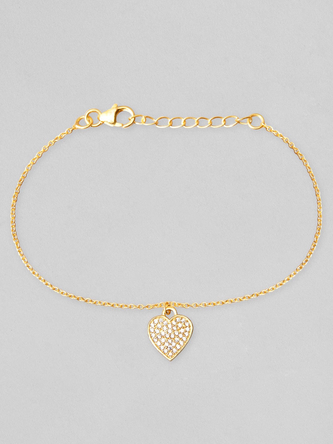 Shop Rubans 925 Silver The Glazing Golden Heart Bracelet  Gold Plated  Online at Rubans