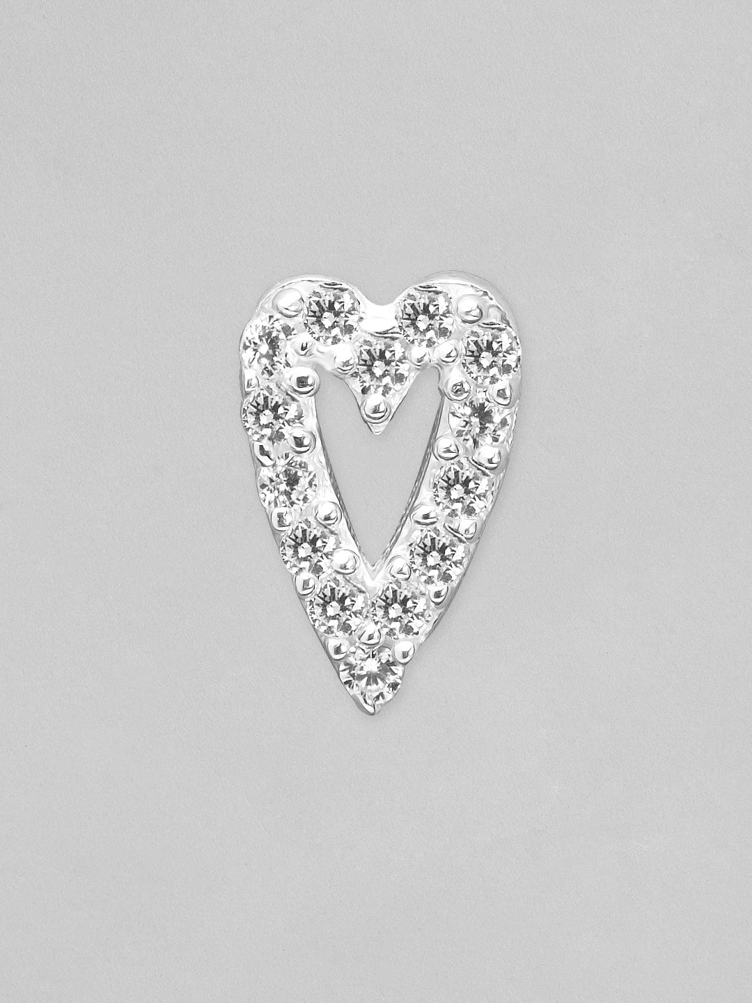 Rubans 925 Silver The Sparkling Silver Heart Stud Earrings. Earrings
