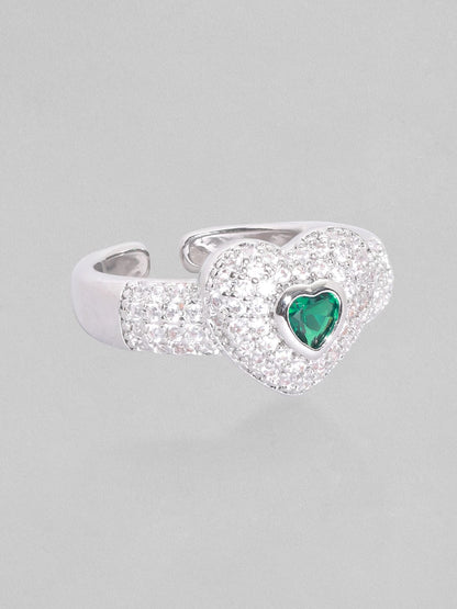 Rubans AD Green Stone Heart Ring Rings