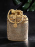 Rubans Gold Coloured Potli Bag With Embroided Design Of Stones. Handbag & Wallet Accessories