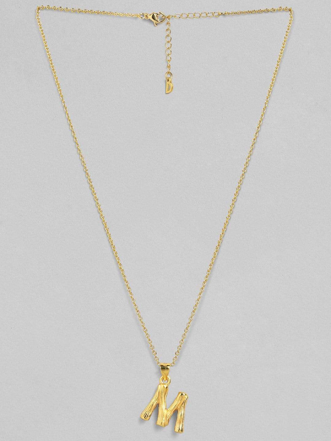 Rubans Gold Plated Alphabet "M" Necklace Chain & Necklaces