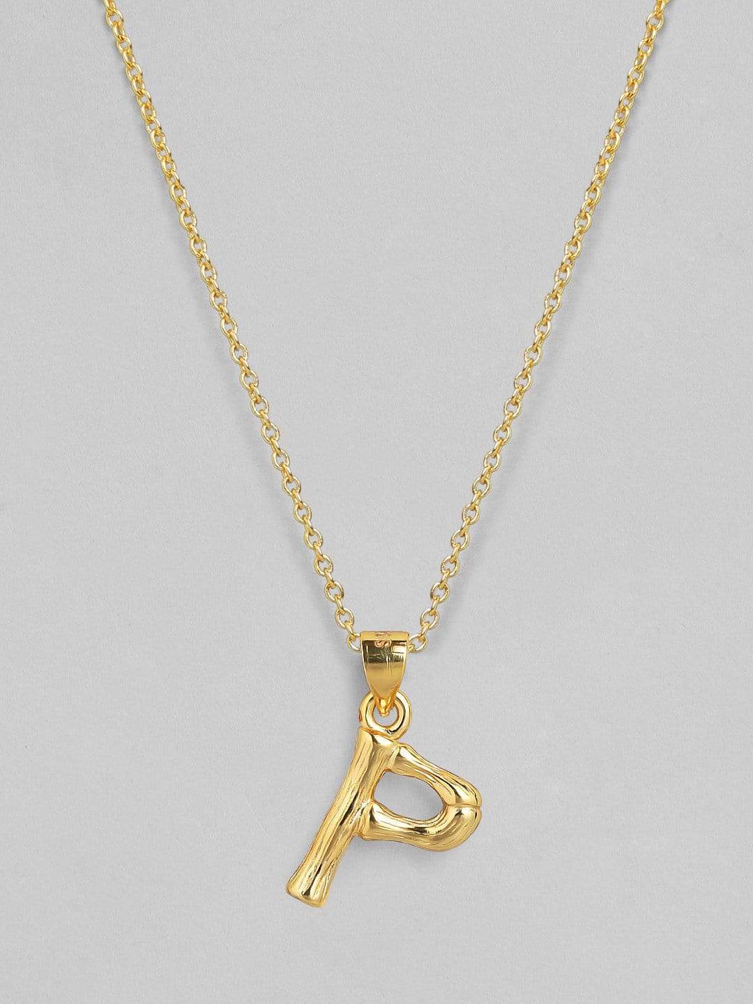 Rubans Gold Plated Alphabet "P" Necklace Chain & Necklaces