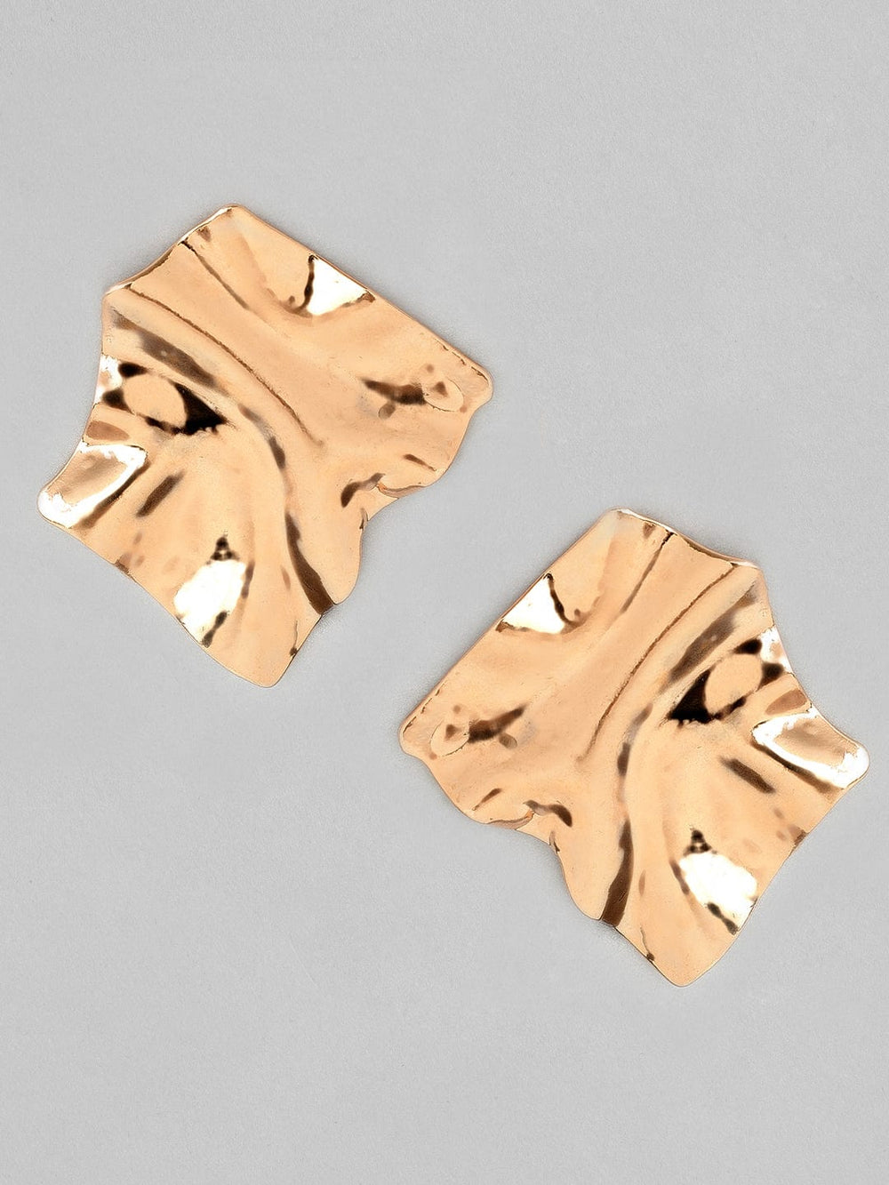 Rubans Gold-Plated Geometric Drop Earrings Earrings