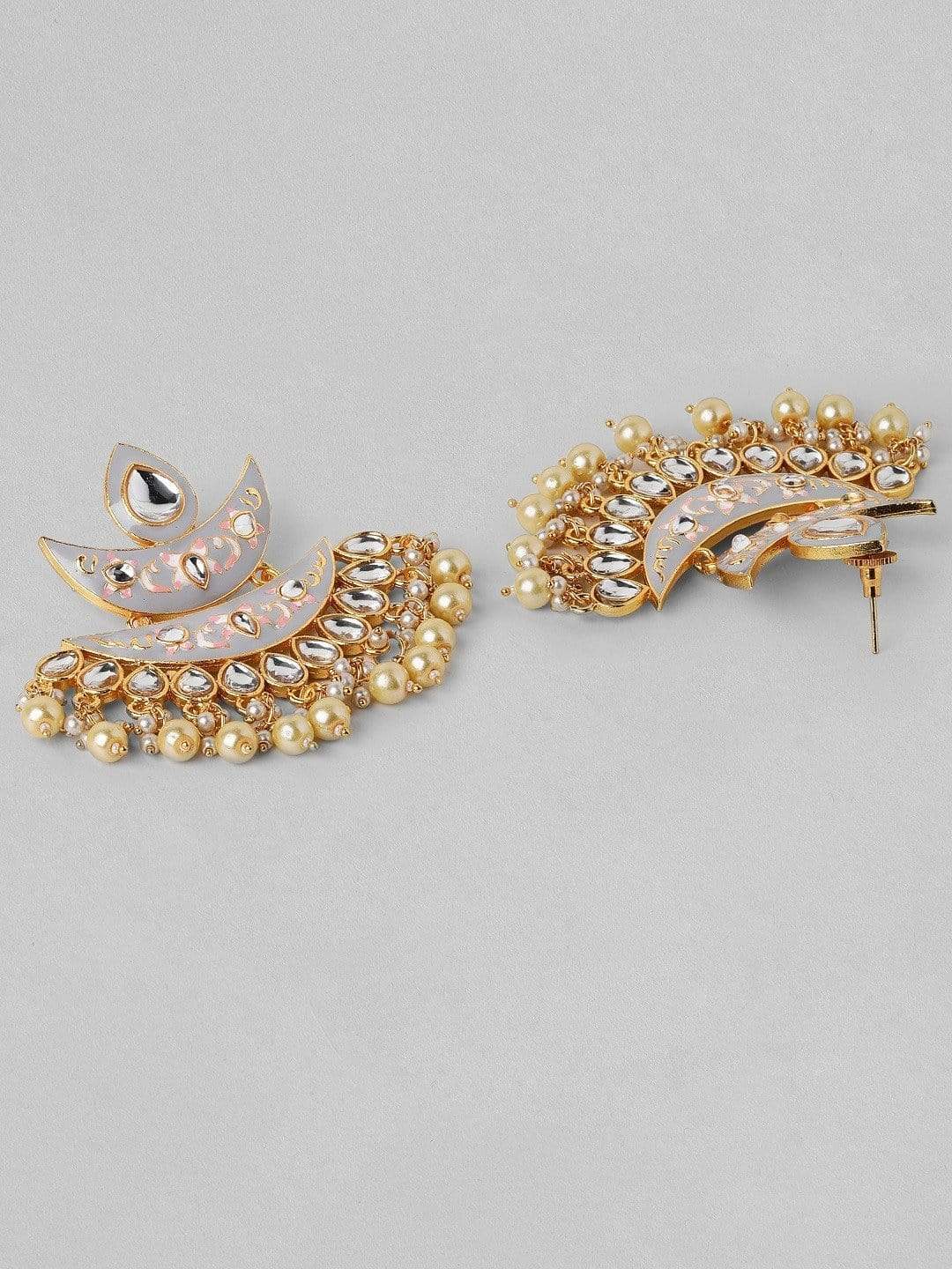 Rubans Gold Plated  Handcrafted Enamel Chandbali  Earrings Earrings