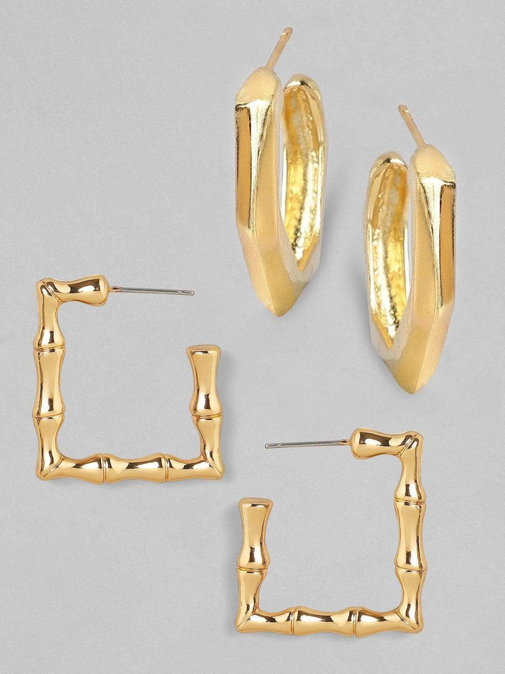 Rubans Gold Plated Handcrafted Half Hoop Set of 2 Earrings Earrings