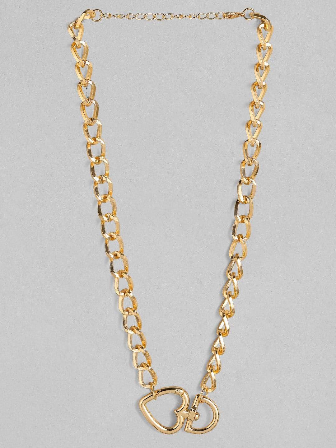 Rubans Gold Plated Handcrafted Heart Shape Interlinked  Chain Necklace Chain & Necklaces