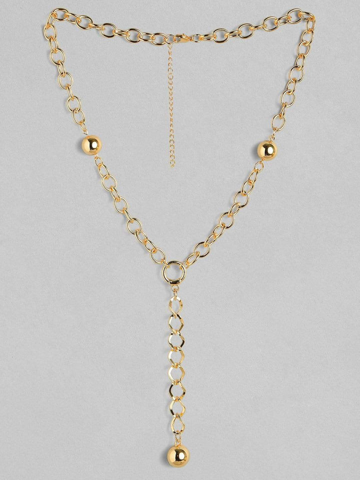 Rubans Gold Plated  Handcrafted Interlinked Chain Necklace Chain & Necklaces