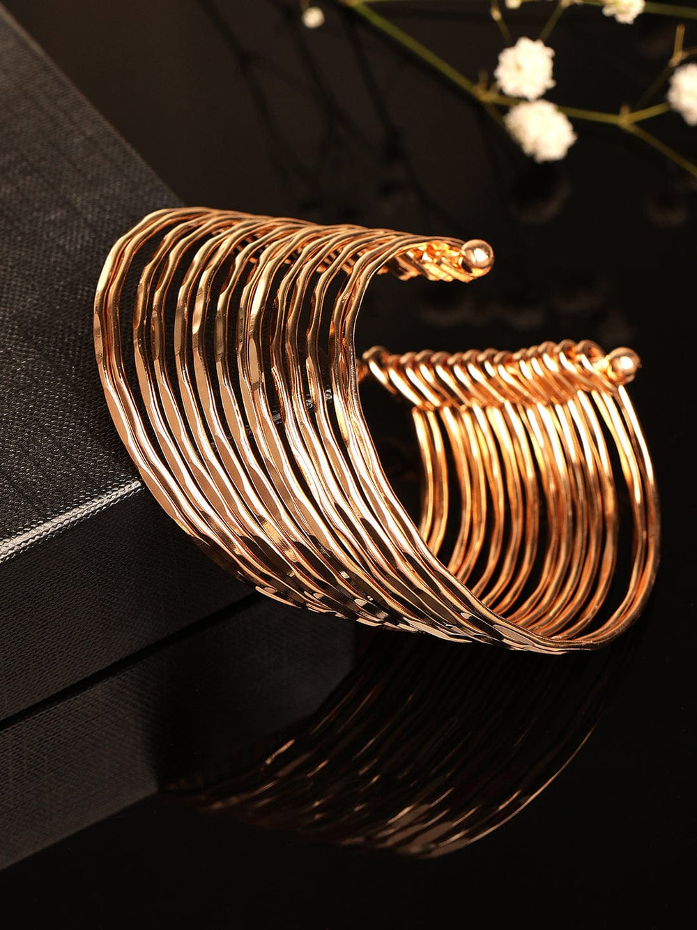 Rubans Gold Plated  Handcrafted Multi Layered Openable Bracelet Bangles & Bracelets
