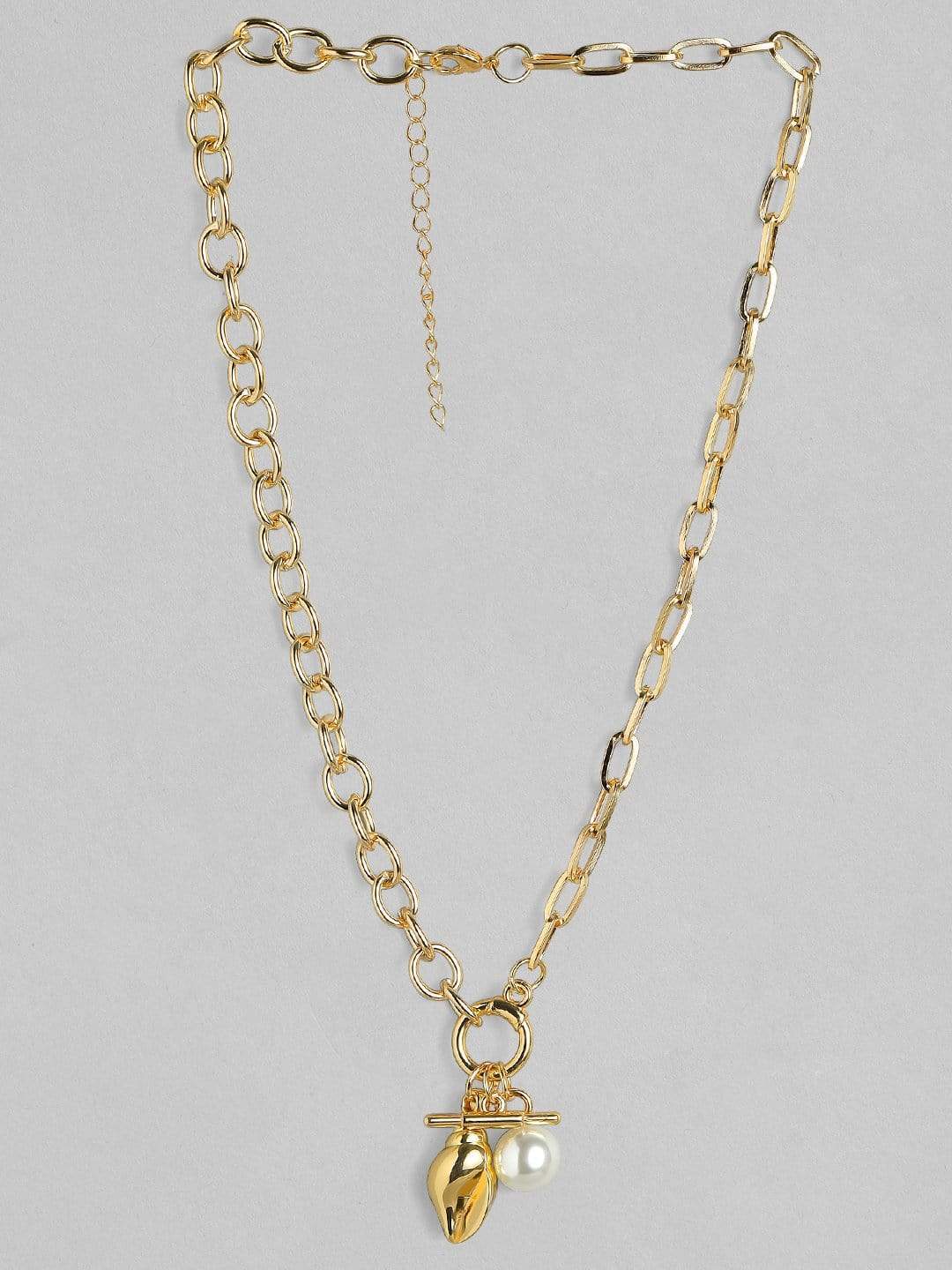 Rubans Gold Plated Handcrafted Shunk Interlinked Chain Necklace Chain & Necklaces