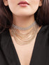 Rubans Gold Plated Handcrafted Zircon Studded Layered Necklace Choker