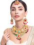 Rubans Gold Plated Kundan Necklace Set With Multicoloured Stones Necklace Set
