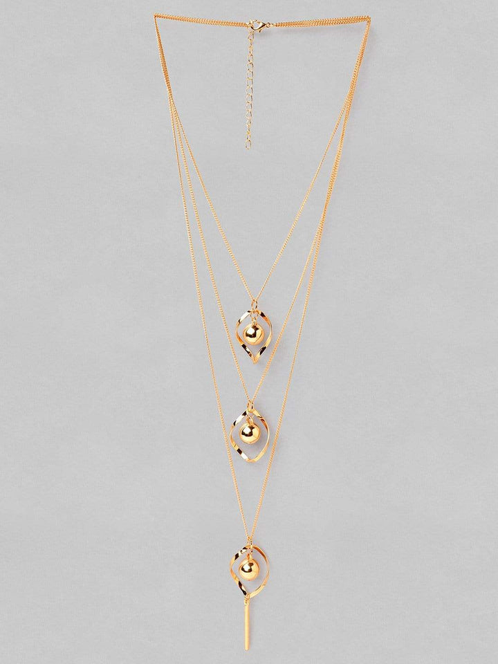 Rubans Gold Plated Multi Layer Chain Necklace Necklace Set