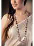 Rubans Gold Plated Vintage CZ Studded Faux Ruby Beads Embellished Necklace Chain & Necklaces