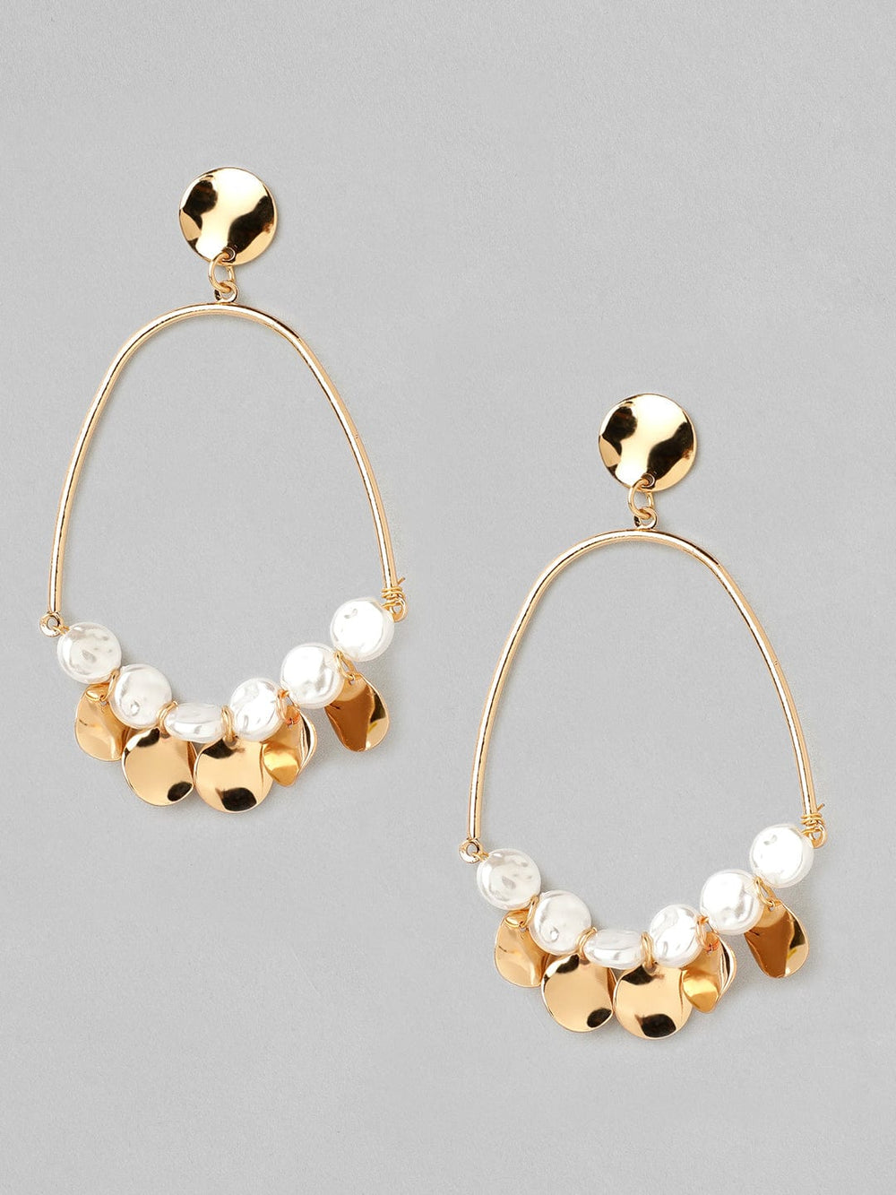 Rubans Gold-Plated White Classic Handcrafted Drop Earrings Earrings