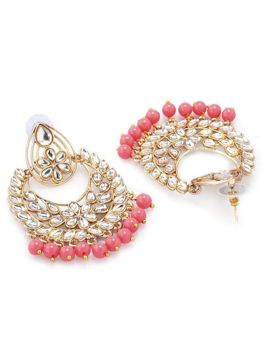 Rubans Gold Toned Kundan Studded Chandbali Earrings Earrings