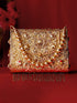 Rubans Golden Colour Sling Bag With Golden Coloured Embroidery. Handbag & Wallet Accessories