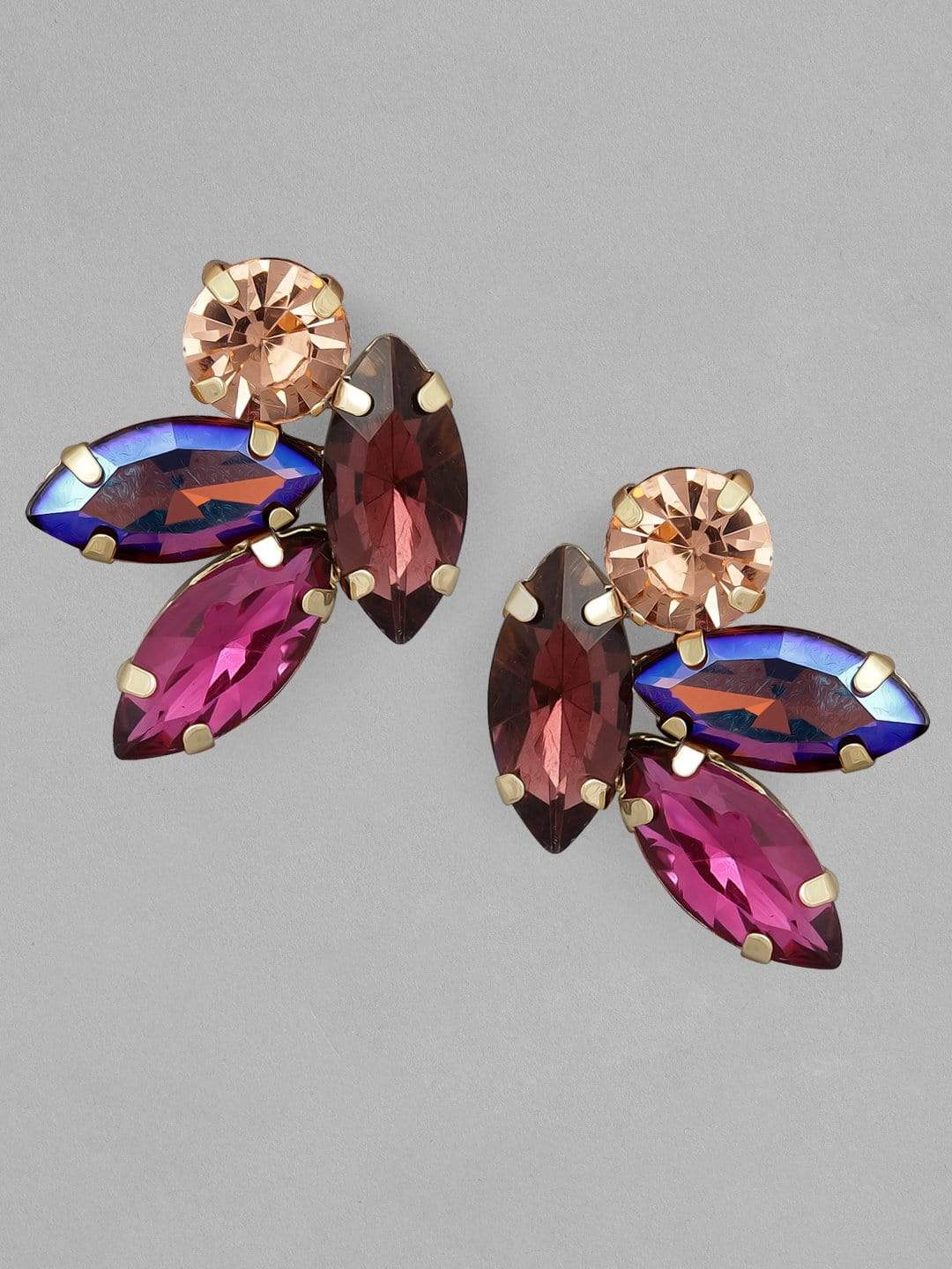 Rubans Handcrafted Color Stone Stud Earrings Earrings