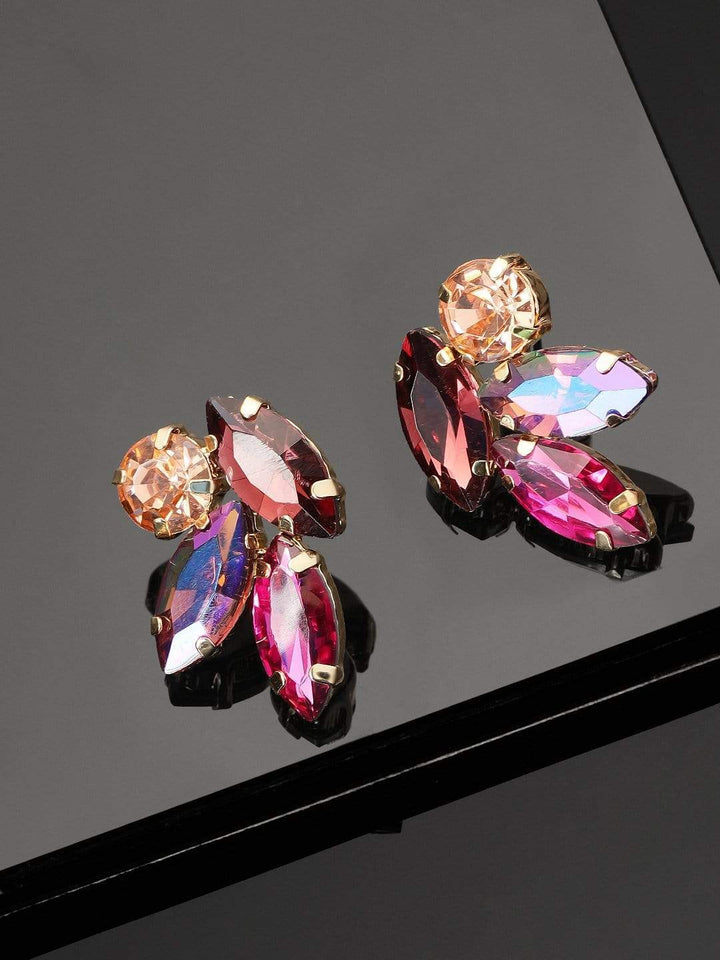 Rubans Handcrafted Color Stone Stud Earrings Earrings