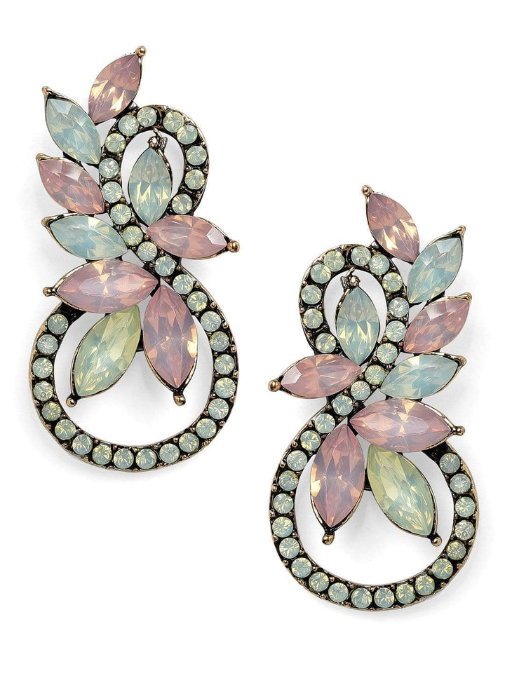 Rubans Handcrafted Crystal Stone Stud Earrings Earrings