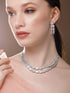 Rubans Layered Necklace Set With Studded American Diamonds Necklace Set