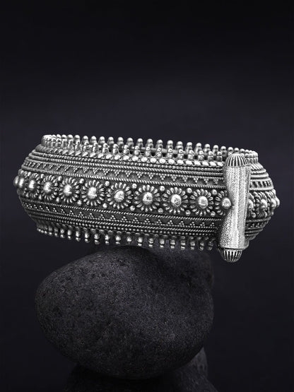 Rubans Oxidised Silver Plated Handcrafted Filligree Bracelet Bangles &amp; Bracelets