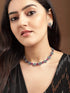 Rubans Oxidised Silver Plated Handcrafted Ruby Stone Necklace Set Necklace Set