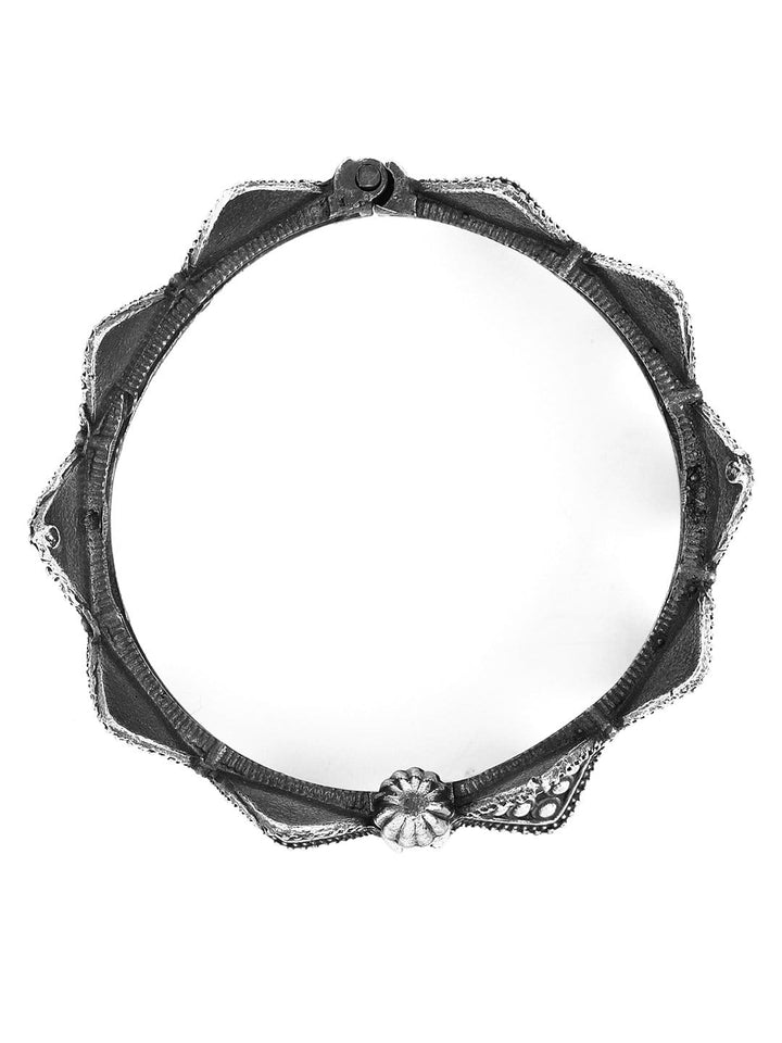 Rubans Oxidised Silver Plated Stone Studded Bracelet. Bangles & Bracelets