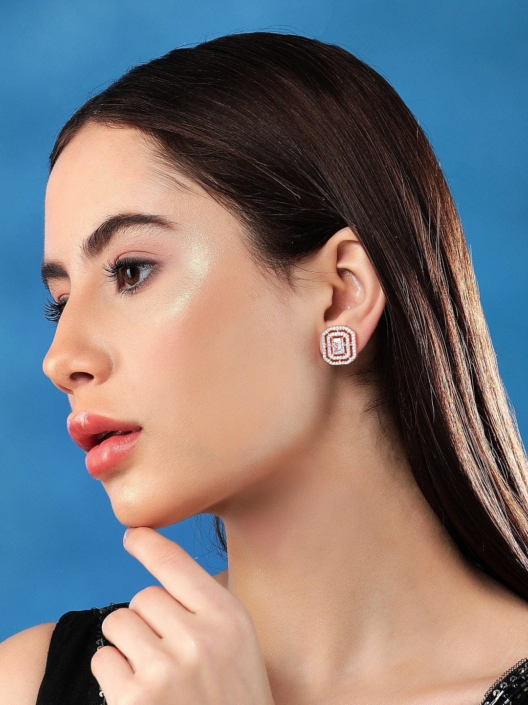 Rubans Rose Gold Geometric Studs Earrings Earrings