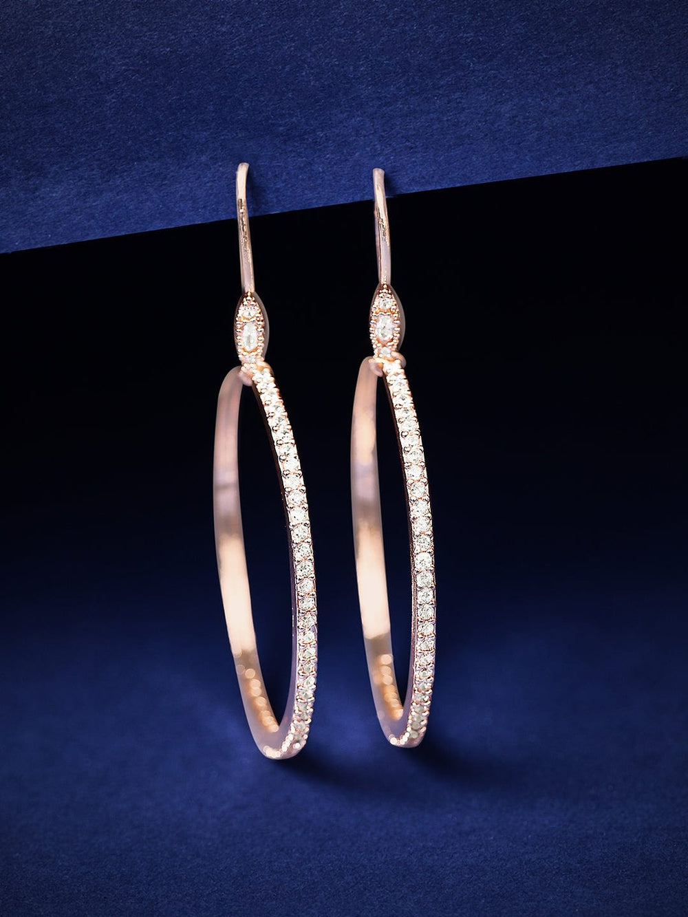Rubans Rose Gold -Plated Circular Hoop Earrings Earrings