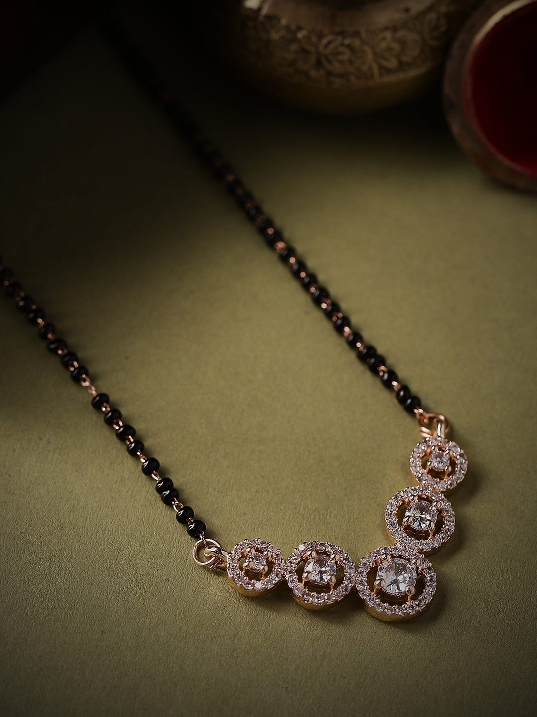 Rubans Rose Gold Plated Mangalsutra With Studded AD's Mangalsutra