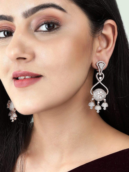 Rubans Rose Gold-Plated White Ad Drop Earrings Earrings