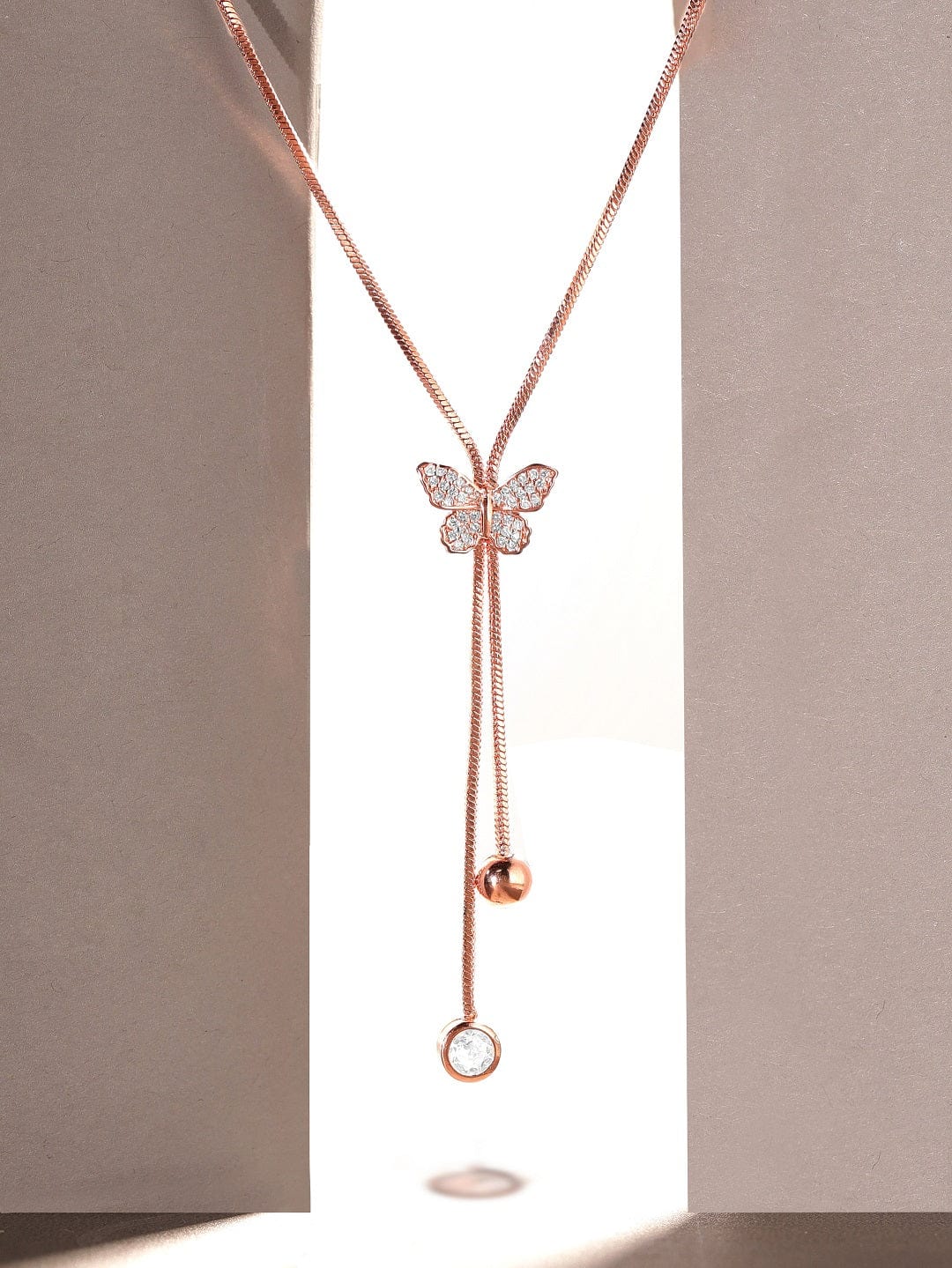 Rubans Rose Gold  White Brass Rose Gold-Plated Necklace Chain & Necklaces