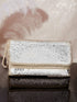 Rubans Silver Colour Clutch With Embroided Silver Design. Handbag & Wallet Accessories