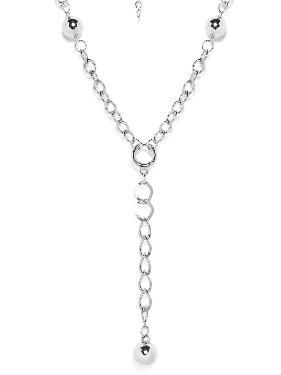 Rubans Silver Plated Handcrafted Interlinked Chain Necklace Chain & Necklaces