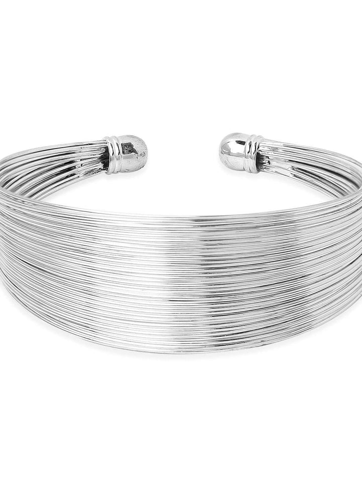 Rubans Silver Plated Handcrafted Multi String Bracelet Bangles & Bracelets