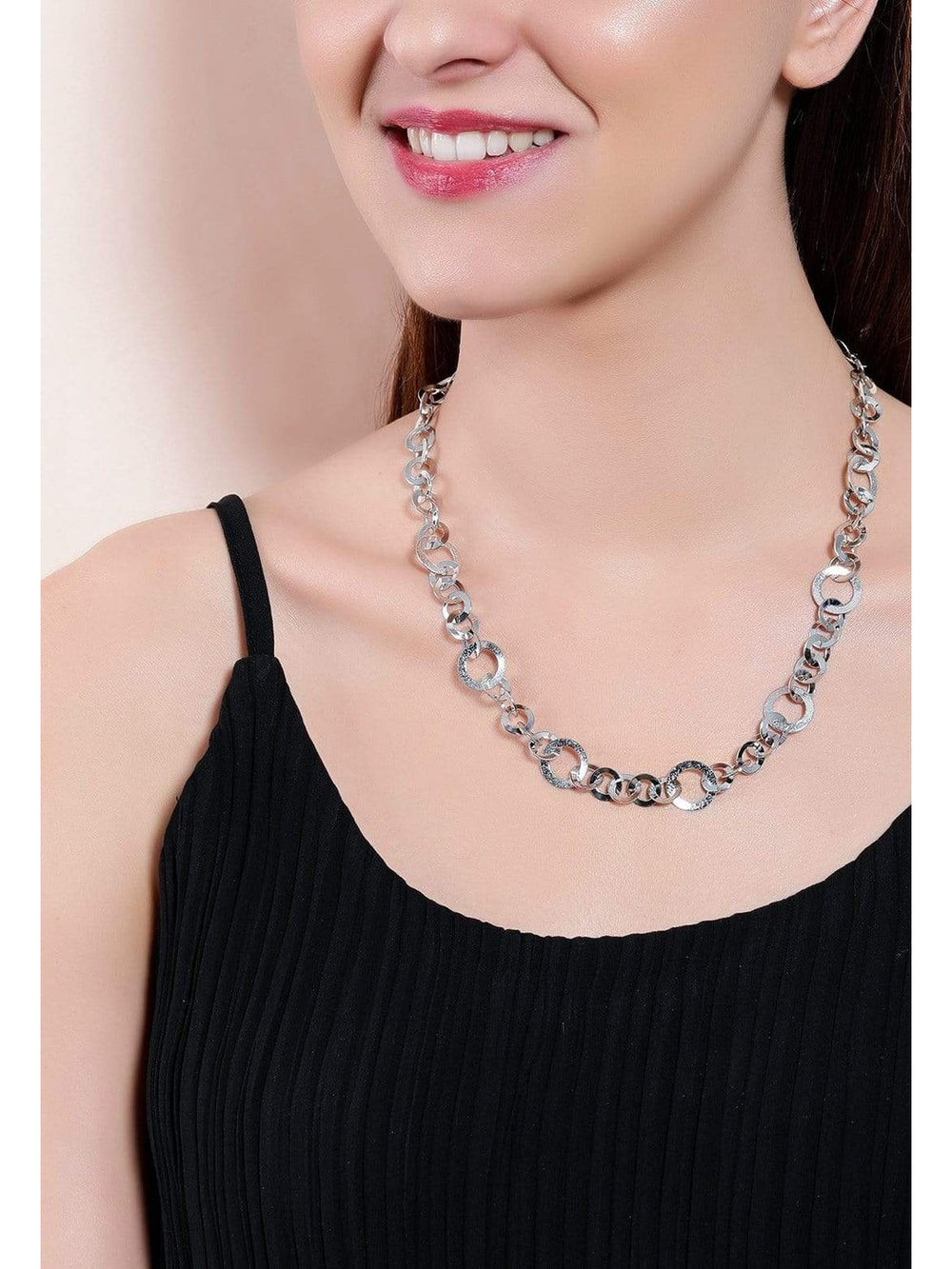 Rubans Silver Plated  Inter linked Necklace Necklace Set