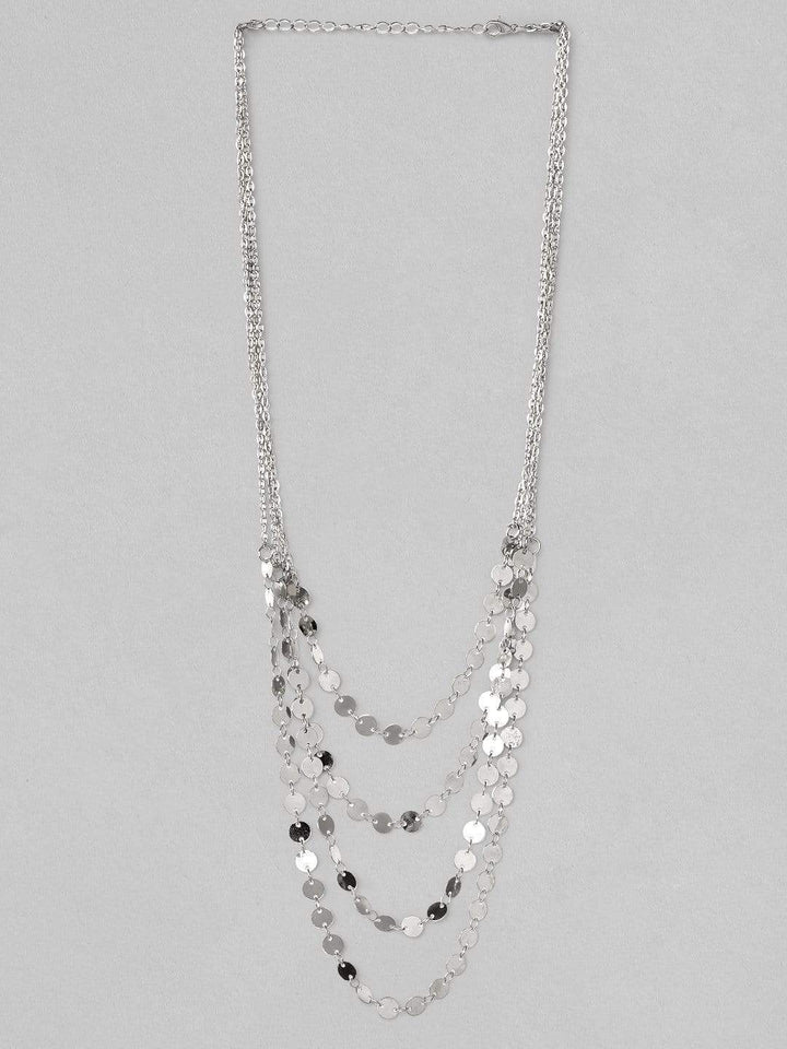 Rubans Silver Plated Multi Layer Necklace Chain & Necklaces