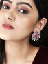 Rubans Silver-Plated White & Pink AD Stud Earrings Earrings