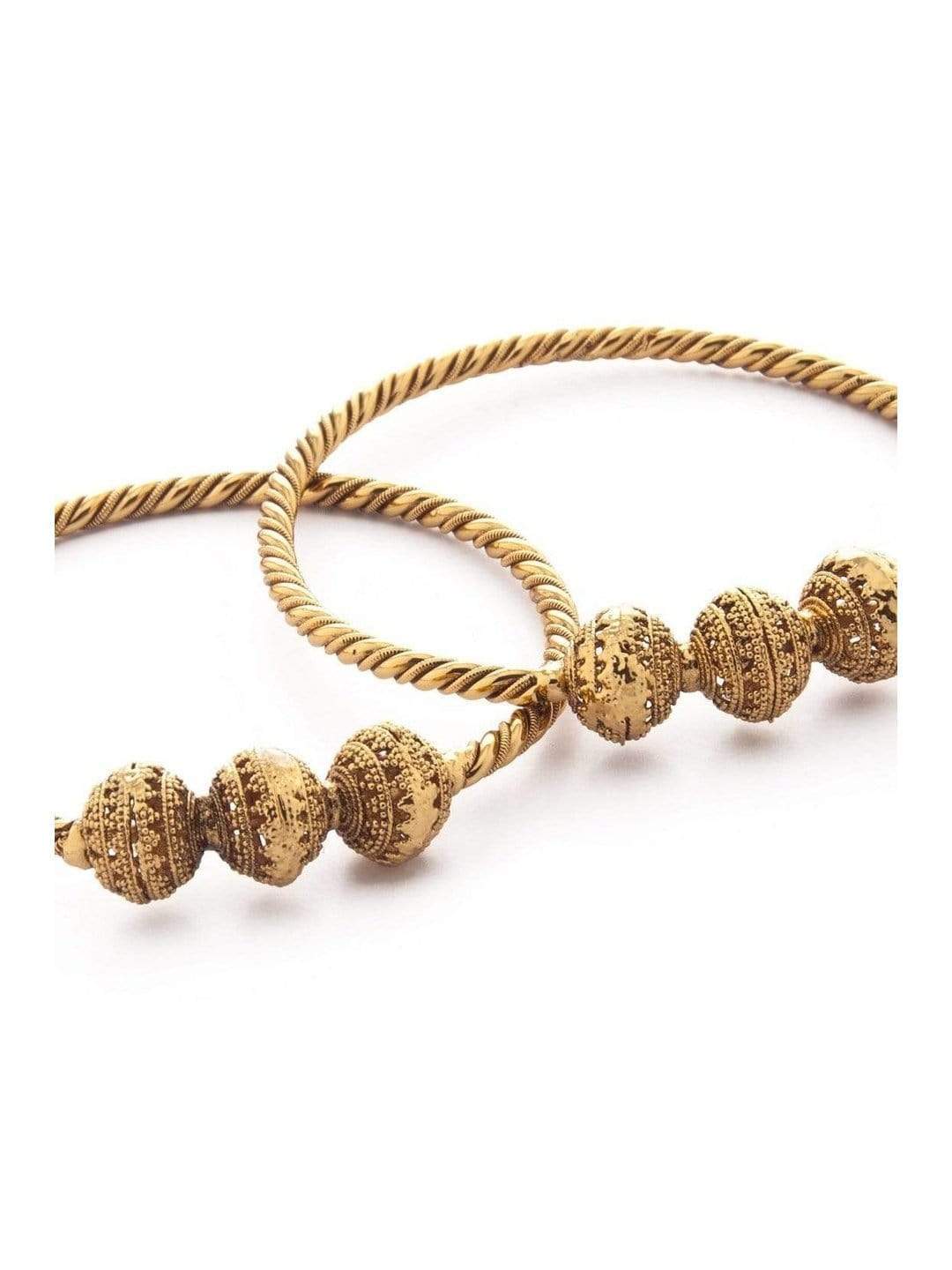 Rubans Traditional Handcrafted Gold Plated Set Of 2 Bangle Set Bangles &amp; Bracelets