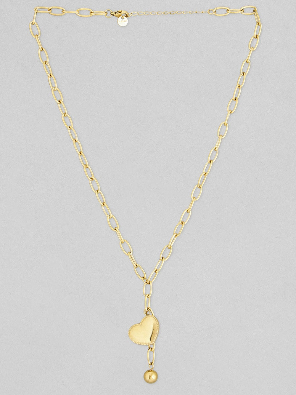 Rubans Voguish 18K Gold-Plated Heart-Shaped Pendant Necklace Chain & Necklaces
