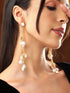 Rubans Voguish 18K Gold Plated Pearl Drop Chain Earings Earrings
