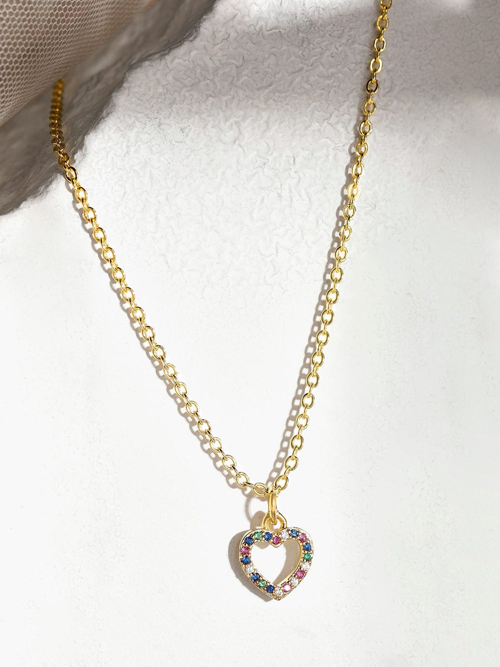 Rubans Voguish 18K Gold Plated Stainless Steel Waterproof With Multicoloured Zircons Pendant & Chain. Chain & Necklaces