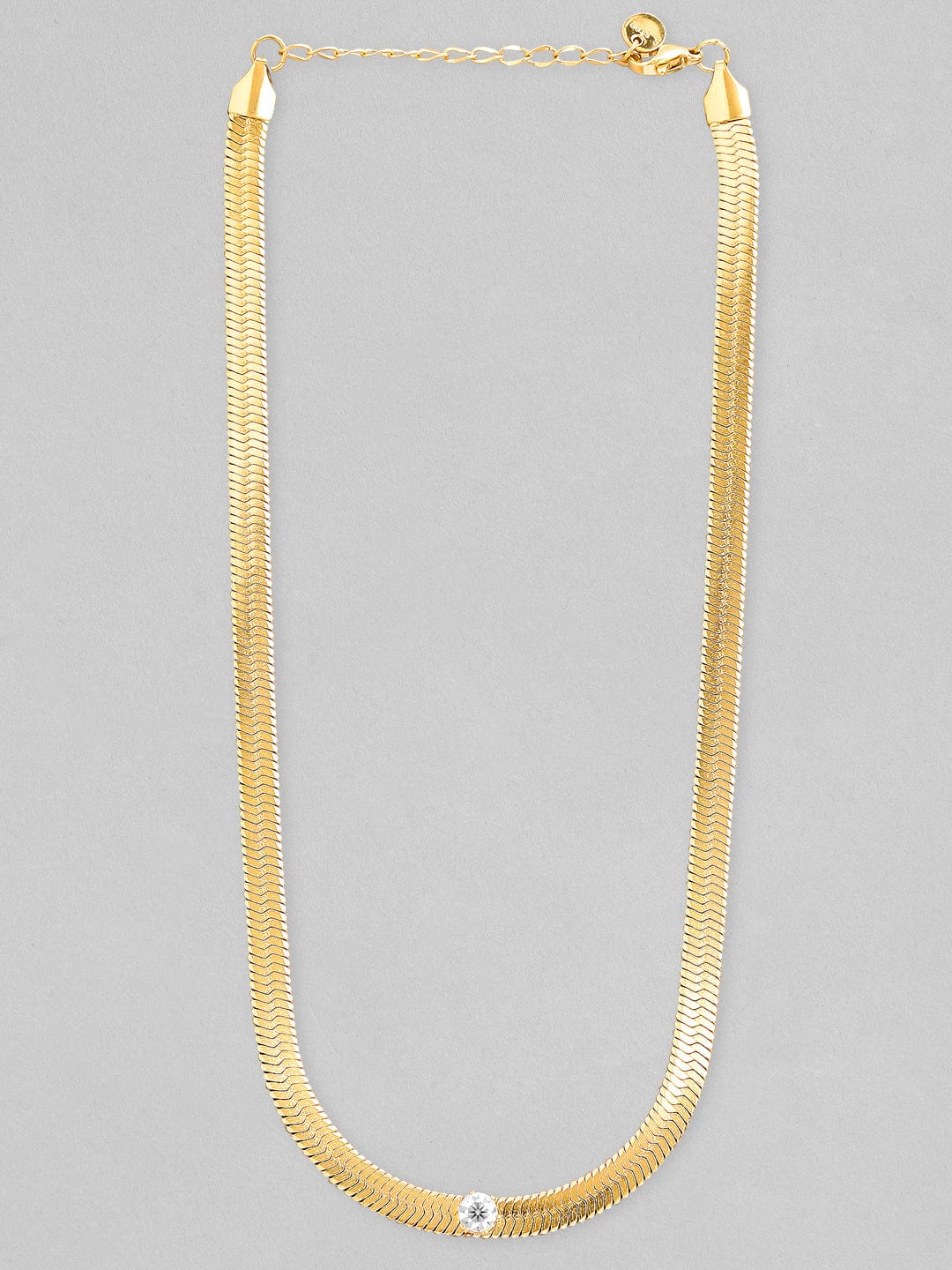 Rubans Voguish 24k Gold-Plated AD Studded Handcrafted Chain Necklace Necklace