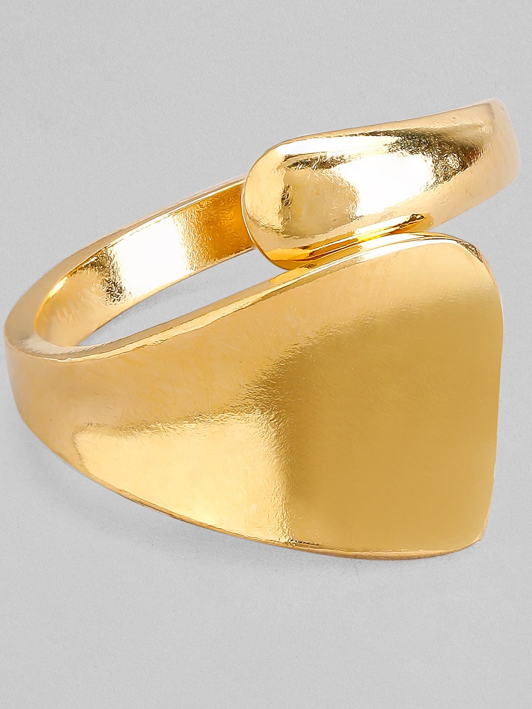 Rubans Voguish 24k Gold-Plated Statement Finger Ring Rings