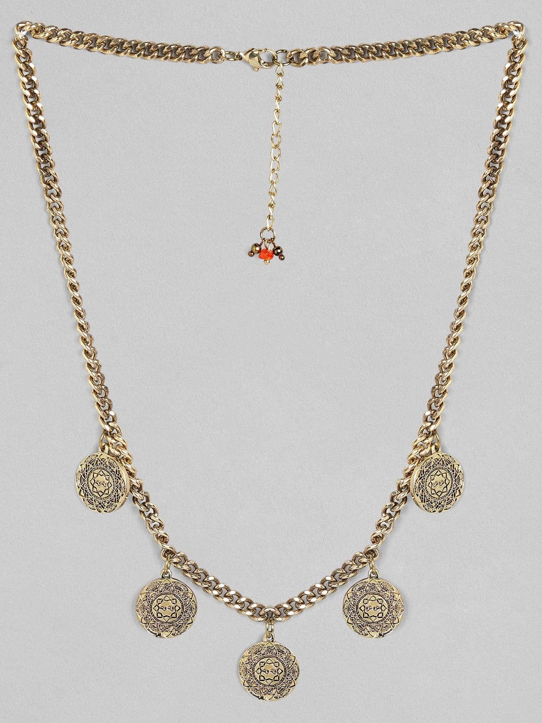 Rubans Voguish Antique Polish Coin Necklace. Chain &amp; Necklaces